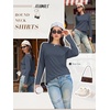 image:imageATHMILE Womens Long Sleeve Shirts Basic Tee Fall Trendy Teen Girl Teacher School Business Casual Workout 2026 FashionDark Blue