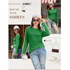 image:imageATHMILE Womens Long Sleeve Shirts Basic Tee Fall Trendy Teen Girl Teacher School Business Casual Workout 2026 FashionGreen