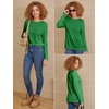 image:imageATHMILE Womens Long Sleeve Shirts Basic Tee Fall Trendy Teen Girl Teacher School Business Casual Workout 2026 FashionGreen