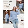 image:imageATHMILE Womens Long Sleeve Shirts Basic Tee Fall Trendy Teen Girl Teacher School Business Casual Workout 2026 FashionIce Blue