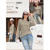 image:imageATHMILE Womens Long Sleeve Shirts Basic Tee Fall Trendy Teen Girl Teacher School Business Casual Workout 2026 FashionKhaki