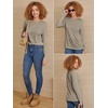 image:imageATHMILE Womens Long Sleeve Shirts Basic Tee Fall Trendy Teen Girl Teacher School Business Casual Workout 2026 FashionKhaki