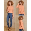 image:imageATHMILE Womens Long Sleeve Shirts Basic Tee Fall Trendy Teen Girl Teacher School Business Casual Workout 2026 FashionLight Orange
