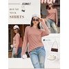 image:imageATHMILE Womens Long Sleeve Shirts Basic Tee Fall Trendy Teen Girl Teacher School Business Casual Workout 2026 FashionPink