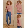 image:imageATHMILE Womens Long Sleeve Shirts Basic Tee Fall Trendy Teen Girl Teacher School Business Casual Workout 2026 FashionPink