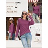 image:imageATHMILE Womens Long Sleeve Shirts Basic Tee Fall Trendy Teen Girl Teacher School Business Casual Workout 2026 FashionPurple Red