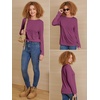 image:imageATHMILE Womens Long Sleeve Shirts Basic Tee Fall Trendy Teen Girl Teacher School Business Casual Workout 2026 FashionPurple Red