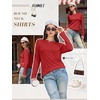 image:imageATHMILE Womens Long Sleeve Shirts Basic Tee Fall Trendy Teen Girl Teacher School Business Casual Workout 2026 FashionRed