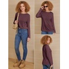 image:imageATHMILE Womens Long Sleeve Shirts Basic Tee Fall Trendy Teen Girl Teacher School Business Casual Workout 2026 FashionWine Red