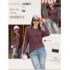 image:imageATHMILE Womens Long Sleeve Shirts Basic Tee Fall Trendy Teen Girl Teacher School Business Casual Workout 2026 FashionWine Red