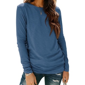 image:imageATHMILE Womens Long Sleeve Shirts Basic Tee Fall Trendy Teen Girl Teacher School Business Casual Workout 2026 FashionBlue