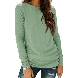 image:imageATHMILE Womens Long Sleeve Shirts Basic Tee Fall Trendy Teen Girl Teacher School Business Casual Workout 2026 FashionLight Green