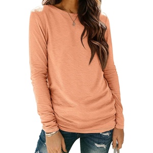 image:imageATHMILE Womens Long Sleeve Shirts Basic Tee Fall Trendy Teen Girl Teacher School Business Casual Workout 2026 FashionLight Orange