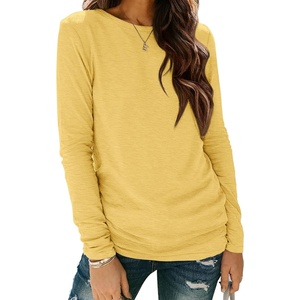 image:imageATHMILE Womens Long Sleeve Shirts Basic Tee Fall Trendy Teen Girl Teacher School Business Casual Workout 2026 FashionYellow