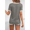 image:imageATHMILE Womens Short Sleeve TShirts Spring Summer Tops Casual Soft Tunic V Neck Basic Workout Clothes Fashion Outfits 2026 Grey