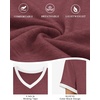 image:imageATHMILE Womens Short Sleeve TShirts Spring Summer Tops Casual Soft Tunic V Neck Basic Workout Clothes Fashion Outfits 2026 Wine Red