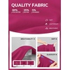 image:imageATHMILE Womens V Neck Short Sleeve Summer T Shirts Curved Hem Plain Top BeachHot Pink