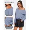 image:imageATHMILE Womens Off the Shoulder Sweatshirt Crop Top Long Sleeve Pullover Comfy Sexy Y2K Casual Fall Outfits 2026Blue