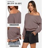 image:imageATHMILE Womens Off the Shoulder Sweatshirt Crop Top Long Sleeve Pullover Comfy Sexy Y2K Casual Fall Outfits 2026Nutmeg