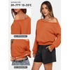 image:imageATHMILE Womens Off the Shoulder Sweatshirt Crop Top Long Sleeve Pullover Comfy Sexy Y2K Casual Fall Outfits 2026Orange
