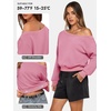 image:imageATHMILE Womens Off the Shoulder Sweatshirt Crop Top Long Sleeve Pullover Comfy Sexy Y2K Casual Fall Outfits 2026Pink