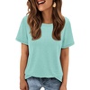 image:imageATHMILE Womens Soft Basic T Shirt Summer Tops Short Sleeve Crewneck Tees Casual Teachers Cute Work Outfits Everyday WearAqua