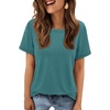 image:imageATHMILE Womens Soft Basic T Shirt Summer Tops Short Sleeve Crewneck Tees Casual Teachers Cute Work Outfits Everyday WearBlue Geen