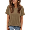 image:imageATHMILE Womens Soft Basic T Shirt Summer Tops Short Sleeve Crewneck Tees Casual Teachers Cute Work Outfits Everyday WearCoffee