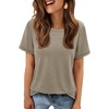 image:imageATHMILE Womens Soft Basic T Shirt Summer Tops Short Sleeve Crewneck Tees Casual Teachers Cute Work Outfits Everyday WearCoffee Grey