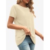 image:imageATHMILE Womens Soft Basic T Shirt Summer Tops Short Sleeve Crewneck Tees Casual Teachers Cute Work Outfits Everyday WearCream
