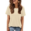 image:imageATHMILE Womens Soft Basic T Shirt Summer Tops Short Sleeve Crewneck Tees Casual Teachers Cute Work Outfits Everyday WearCream