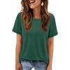 image:imageATHMILE Womens Soft Basic T Shirt Summer Tops Short Sleeve Crewneck Tees Casual Teachers Cute Work Outfits Everyday WearDark Green