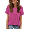 image:imageATHMILE Womens Soft Basic T Shirt Summer Tops Short Sleeve Crewneck Tees Casual Teachers Cute Work Outfits Everyday WearHot Pink