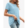 image:imageATHMILE Womens Soft Basic T Shirt Summer Tops Short Sleeve Crewneck Tees Casual Teachers Cute Work Outfits Everyday WearLight Blue