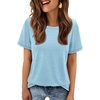 image:imageATHMILE Womens Soft Basic T Shirt Summer Tops Short Sleeve Crewneck Tees Casual Teachers Cute Work Outfits Everyday WearLight Blue