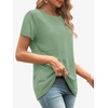image:imageATHMILE Womens Soft Basic T Shirt Summer Tops Short Sleeve Crewneck Tees Casual Teachers Cute Work Outfits Everyday WearLight Green