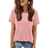 image:imageATHMILE Womens Soft Basic T Shirt Summer Tops Short Sleeve Crewneck Tees Casual Teachers Cute Work Outfits Everyday WearLight Pink