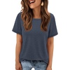 image:imageATHMILE Womens Soft Basic T Shirt Summer Tops Short Sleeve Crewneck Tees Casual Teachers Cute Work Outfits Everyday WearNavy