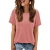 image:imageATHMILE Womens Soft Basic T Shirt Summer Tops Short Sleeve Crewneck Tees Casual Teachers Cute Work Outfits Everyday WearPink