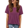 image:imageATHMILE Womens Soft Basic T Shirt Summer Tops Short Sleeve Crewneck Tees Casual Teachers Cute Work Outfits Everyday WearPink Red
