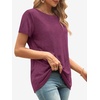image:imageATHMILE Womens Soft Basic T Shirt Summer Tops Short Sleeve Crewneck Tees Casual Teachers Cute Work Outfits Everyday WearPink Red