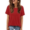 image:imageATHMILE Womens Soft Basic T Shirt Summer Tops Short Sleeve Crewneck Tees Casual Teachers Cute Work Outfits Everyday WearRed