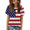 image:imageATHMILE Womens Soft Basic T Shirt Summer Tops Short Sleeve Crewneck Tees Casual Teachers Cute Work Outfits Everyday WearUsaflag