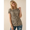 image:imageATHMILE Womens Soft Basic T Shirt Summer Tops Short Sleeve Crewneck Tees Casual Teachers Cute Work Outfits Everyday WearYellowleopard