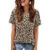 image:imageATHMILE Womens Soft Basic T Shirt Summer Tops Short Sleeve Crewneck Tees Casual Teachers Cute Work Outfits Everyday WearYellowleopard