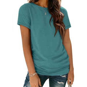 image:imageATHMILE Womens Soft Basic T Shirt Summer Tops Short Sleeve Crewneck Tees Casual Teachers Cute Work Outfits Everyday WearBlue Geen
