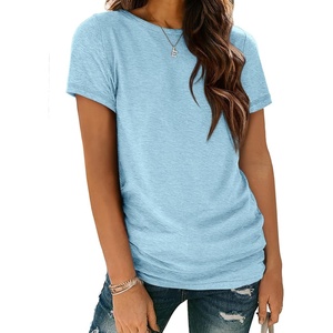 image:imageATHMILE Womens Soft Basic T Shirt Summer Tops Short Sleeve Crewneck Tees Casual Teachers Cute Work Outfits Everyday WearLight Blue
