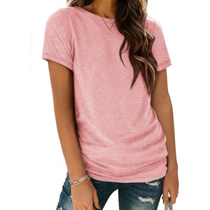 image:imageATHMILE Womens Soft Basic T Shirt Summer Tops Short Sleeve Crewneck Tees Casual Teachers Cute Work Outfits Everyday WearLight Pink