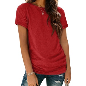 image:imageATHMILE Womens Soft Basic T Shirt Summer Tops Short Sleeve Crewneck Tees Casual Teachers Cute Work Outfits Everyday WearRed