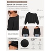 image:imageATHMILE Womens Off the Shoulder Fleece Sweatshirt Crop Top Long Sleeve Pullover Comfy Sexy Y2K Casual Fall Outfits 2026Black